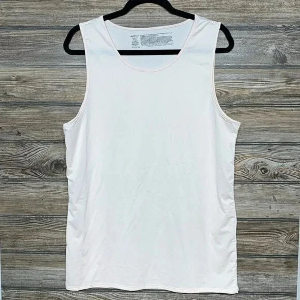 Alfatech Tank Top Undershirt Moisture Wicking Sleeveless Shirt Men‎ Medium Beige